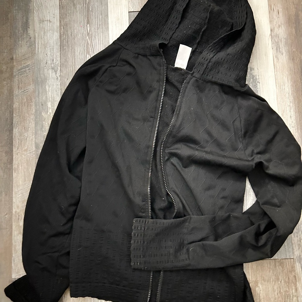Black Hooded Zip-Up Jacket